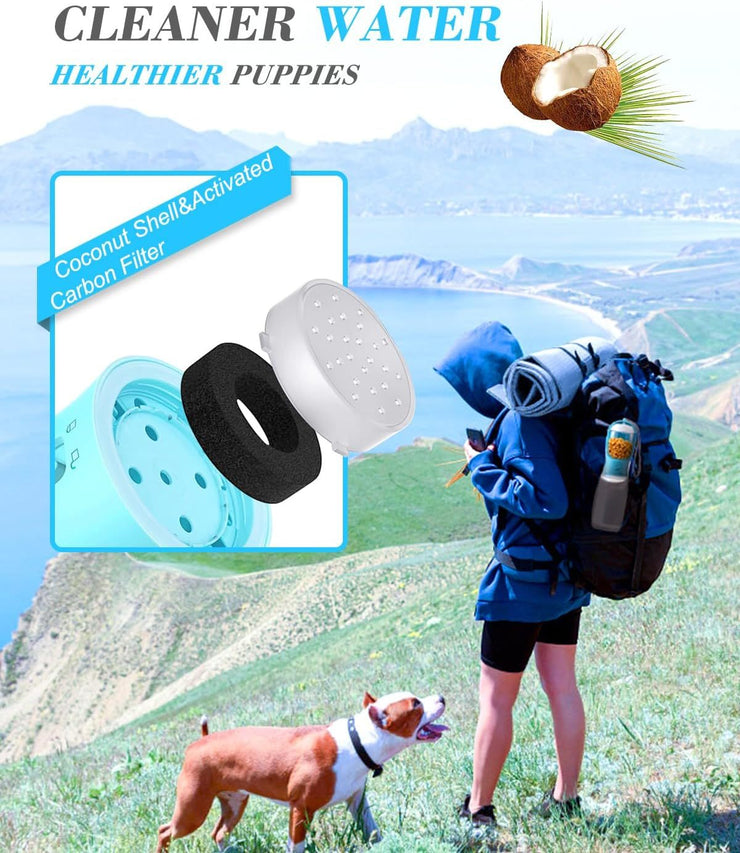 Ravel Puppy Water Bowl Dog Water Bottle With Food Container Portable Pet Dispenser Dog Stuff Accessories Items Puppy Essentials Necessities For Yorkie Chihuahua Cat Walking And Hiking - Bright ideas