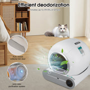 Self-cleaning Litter Box, Automatic Scooping And Deodorization, App Control Supports 2.4G WiFi, Intelligent Automatic Litter Box With Padding - Bright ideas