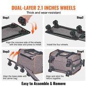 VEVOR Cat Carrier With Wheels, Airline Approved Rolling Pet Carrier With Telescopic Handle And Shoulder Strap, Dog Carrier With Wheels For Pets Under 22 Lbs, With 1 Folding Bowl, Grey - Bright ideas