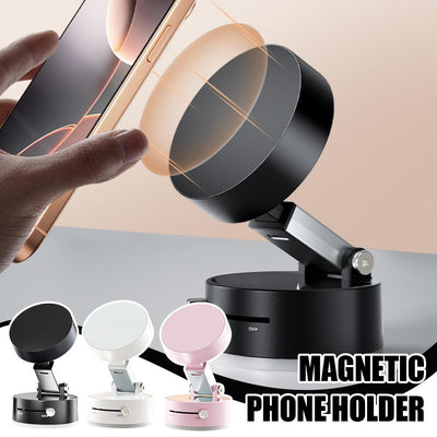 Foldable Magnetic Vacuum Car Phone Holder Foldable Suction Cup With Suction Cup Hands-Free Navigation For Smart Phone - Bright ideas