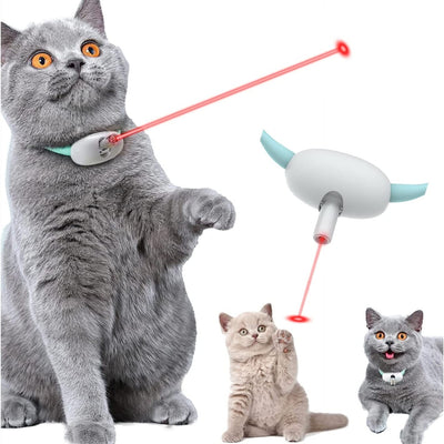 Automatic Cat Toy Smart Laser Teasing Cat Collar Electric USB Charging Kitten Amusing Toys Interactive Training Pet Items - Bright ideas