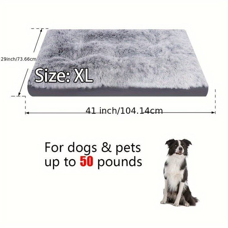 Pet Dog Bed Long Plush Cozy Warm Sleeping Beds Washable Anti-Slip Kennel Mats - Bright ideas