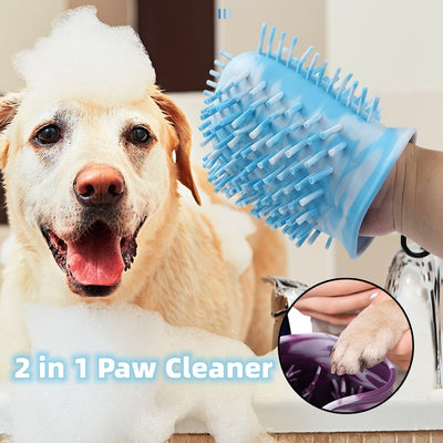 2 In 1 Dog Paw Cleaner Cup Soft Pet Dog Foot Cleaning Washer Brush Cup Portable Pet Foot Washer Paw Clean Brush Foot Cleaning Bucket Pet Products - Bright ideas