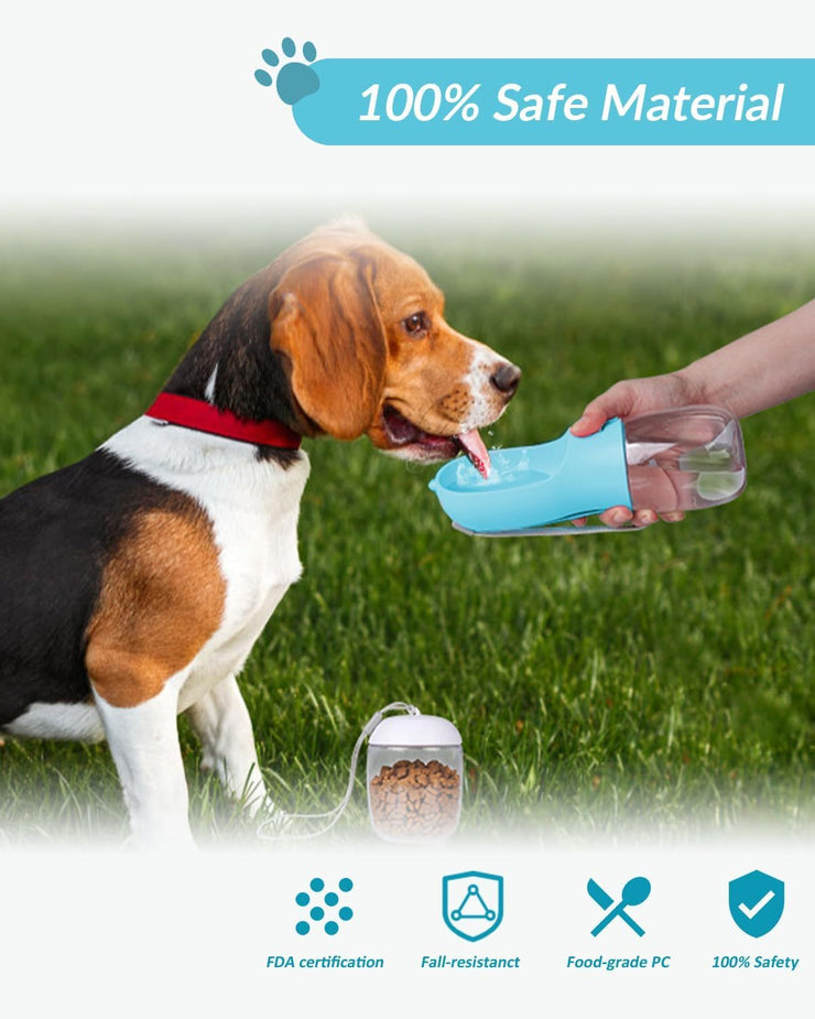 Ravel Puppy Water Bowl Dog Water Bottle With Food Container Portable Pet Dispenser Dog Stuff Accessories Items Puppy Essentials Necessities For Yorkie Chihuahua Cat Walking And Hiking - Bright ideas