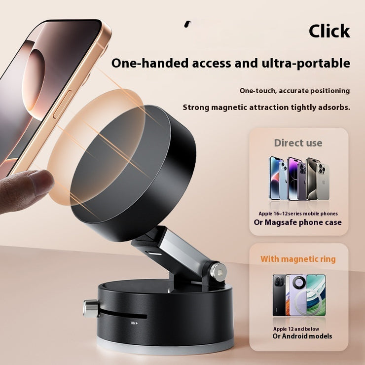 Foldable Magnetic Vacuum Car Phone Holder Foldable Suction Cup With Suction Cup Hands-Free Navigation For Smart Phone - Bright ideas