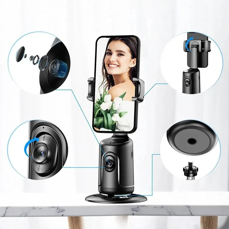 360 Auto Face Tracking Gimbal AI Smart Gimbal Face Tracking Auto Phone Holder For Smartphone Video Vlog Live Stabilizer Tripod - Bright ideas