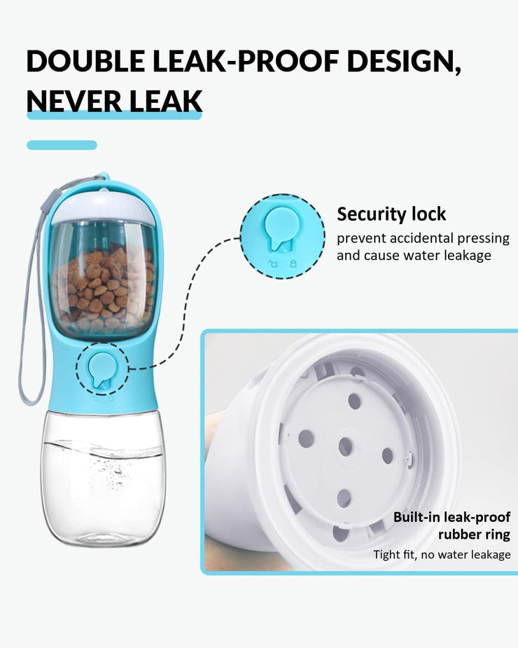 Ravel Puppy Water Bowl Dog Water Bottle With Food Container Portable Pet Dispenser Dog Stuff Accessories Items Puppy Essentials Necessities For Yorkie Chihuahua Cat Walking And Hiking - Bright ideas