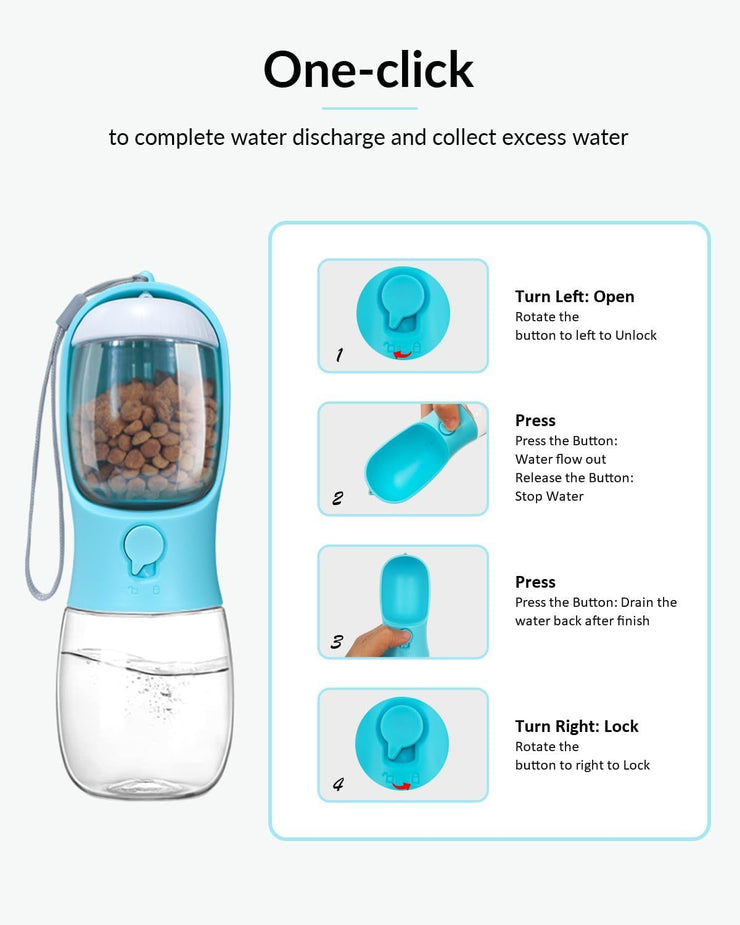Ravel Puppy Water Bowl Dog Water Bottle With Food Container Portable Pet Dispenser Dog Stuff Accessories Items Puppy Essentials Necessities For Yorkie Chihuahua Cat Walking And Hiking - Bright ideas